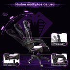 Estrutura resistente com encosto em malha respirável na cadeira gamer rosa Python Fly