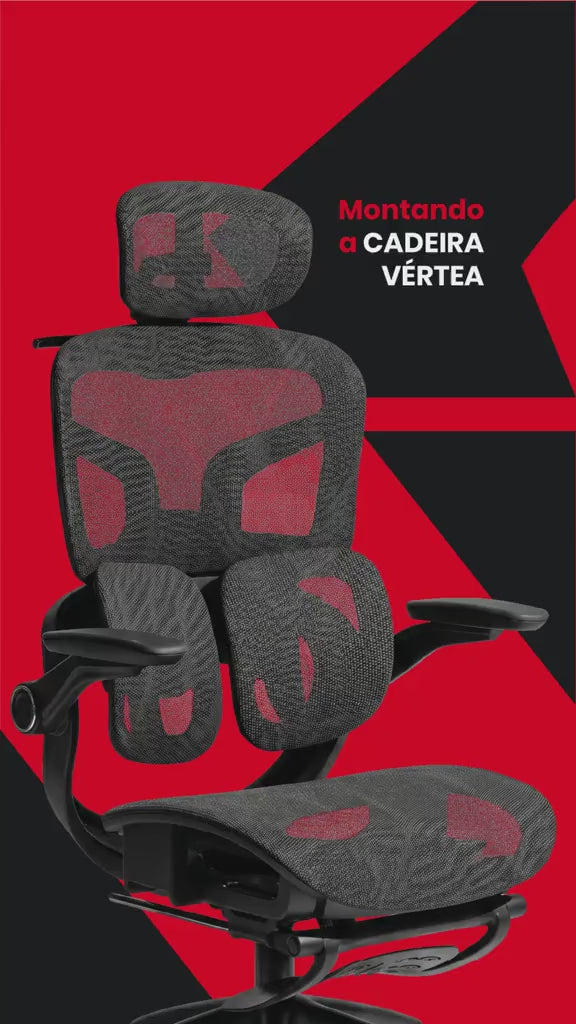 Cadeira Ergonômica Pythonfly VÉRTEA com Suporte Lombar Ajustável e Reposacabeça 4D