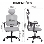 Dimensões oficiais da cadeira ergonômica Pythonfly Aligna, medidas completas da cadeira para escritório