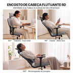 Cadeira ergonômica Pythonfly Aligna com 3 posições de reclínio: 102°,116°,140° para trabalho e descanso