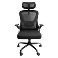 Pythonfly cadeira ergonômica de escritório malha preta suporte lombar ajustável