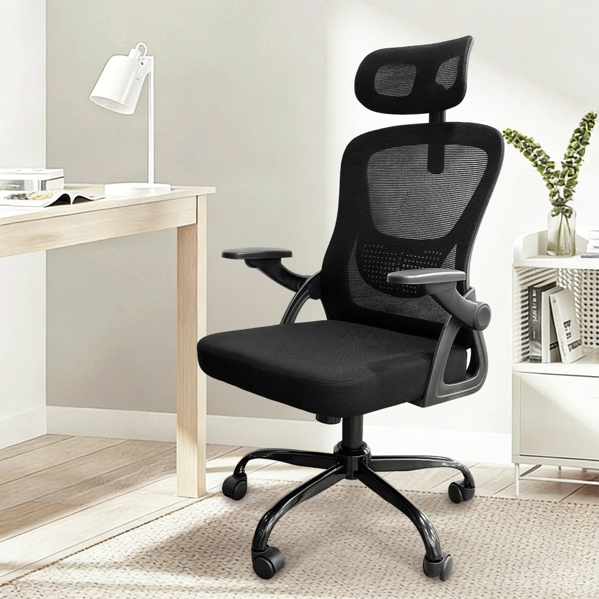 Pythonfly cadeira ergonômica em ambiente home‑office mesa de trabalho