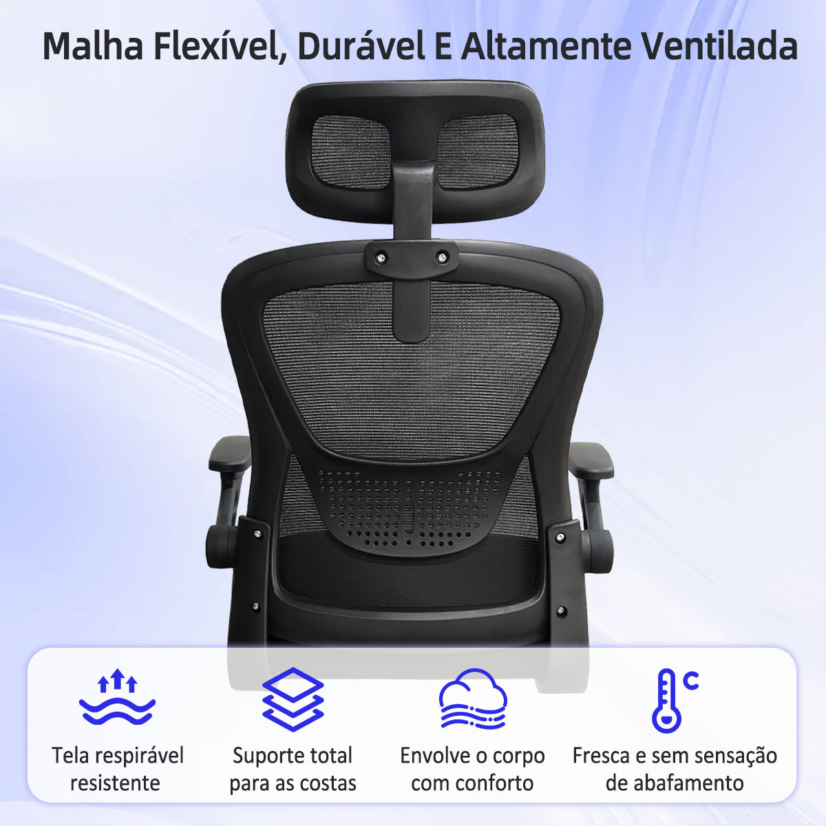 Malha flexível respirável cadeira ergonômica Pythonfly fresca sem abafamento