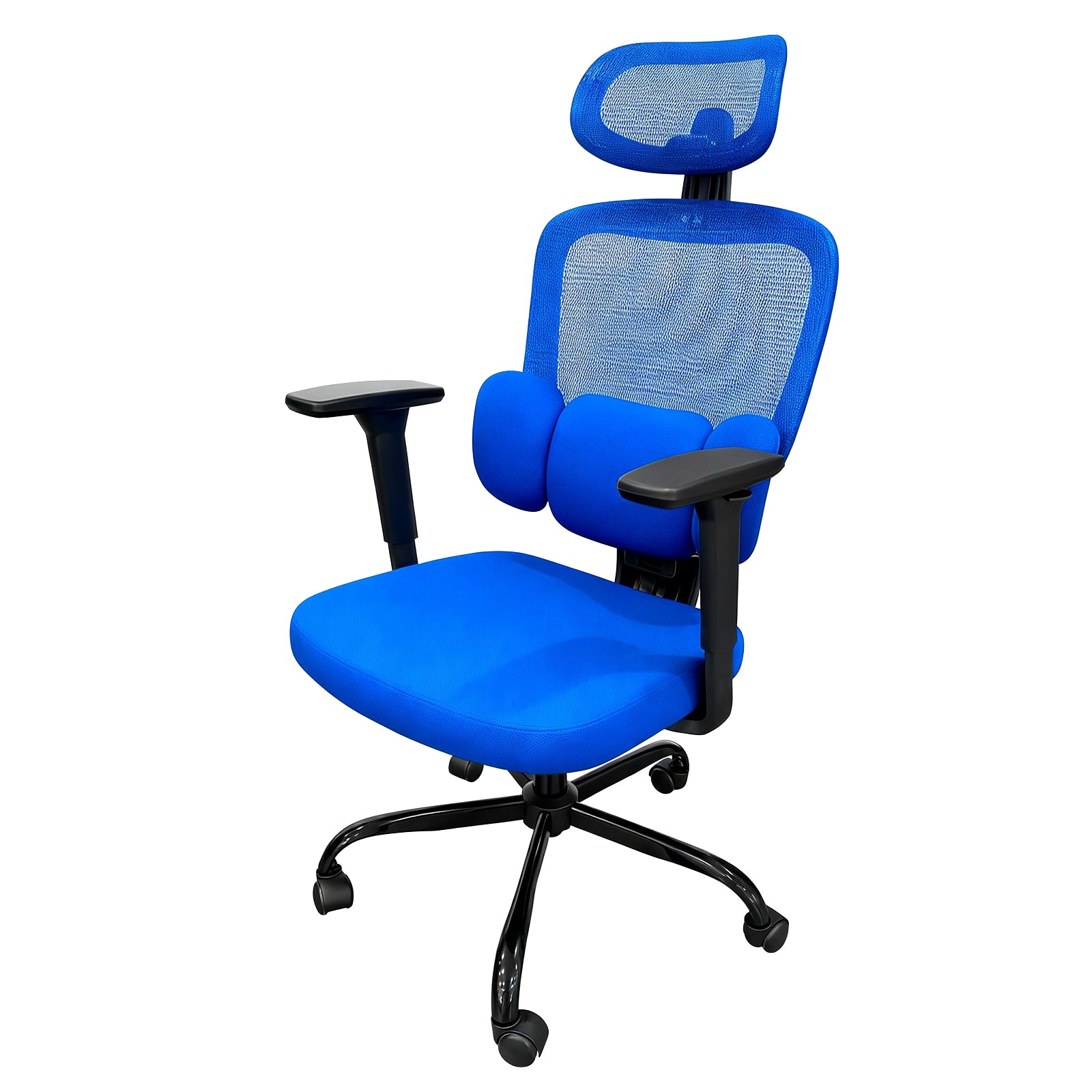 Cadeira ergonômica Pythonfly Aligna cor azul, conforto para programadores fundo branco