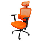 Cadeira ergonômica Pythonfly Aligna cor laranja vibrante, cadeira de trabalho fundo branco