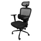 Cadeira ergonômica Pythonfly Aligna cor preta, fundo branco para escritório e home office
