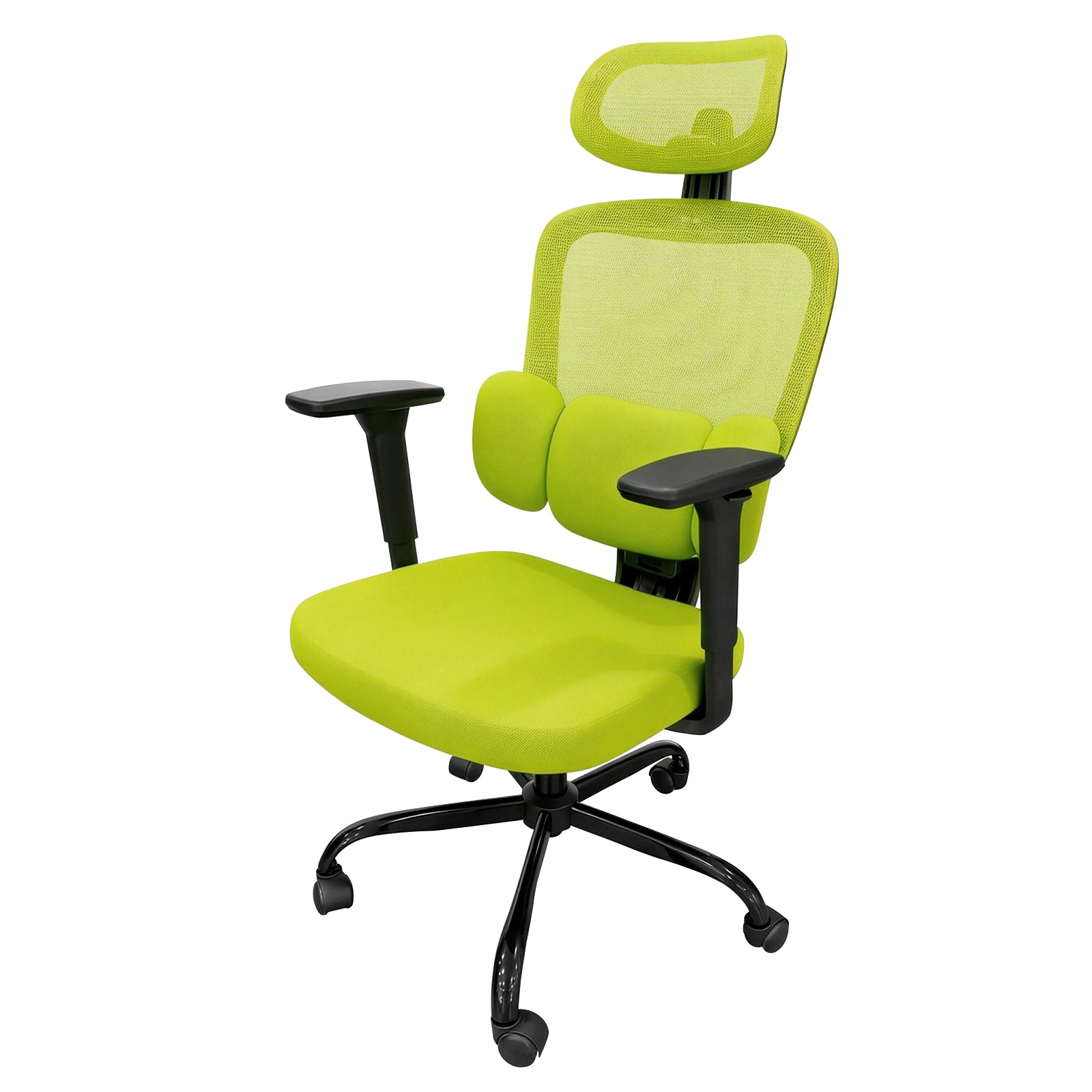 Cadeira ergonômica Pythonfly Aligna cor verde, cadeira escritório corporativo fundo branco